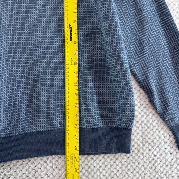 Saks Fifth Avenue Sweater Womens L Blue Silk Cashmere Crew Neck Long Sleeves - Picture 8 of 11